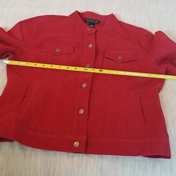 Red denim jacket - Picture 6 of 8